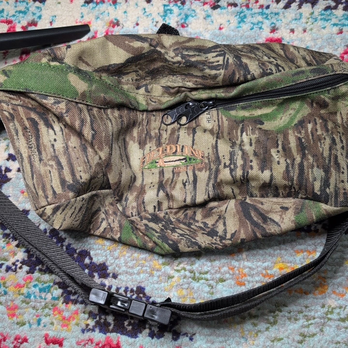 Vintage Fieldline Real Tree Camo Fanny Pack Waist Belt Bag Hunting Made in USA
