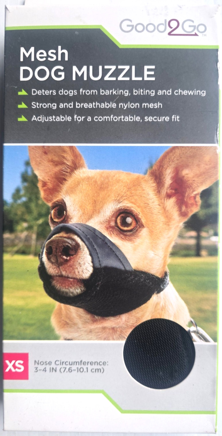Good2Go MESH & Nylon Soft Dog Muzzle XS 3-4” Black