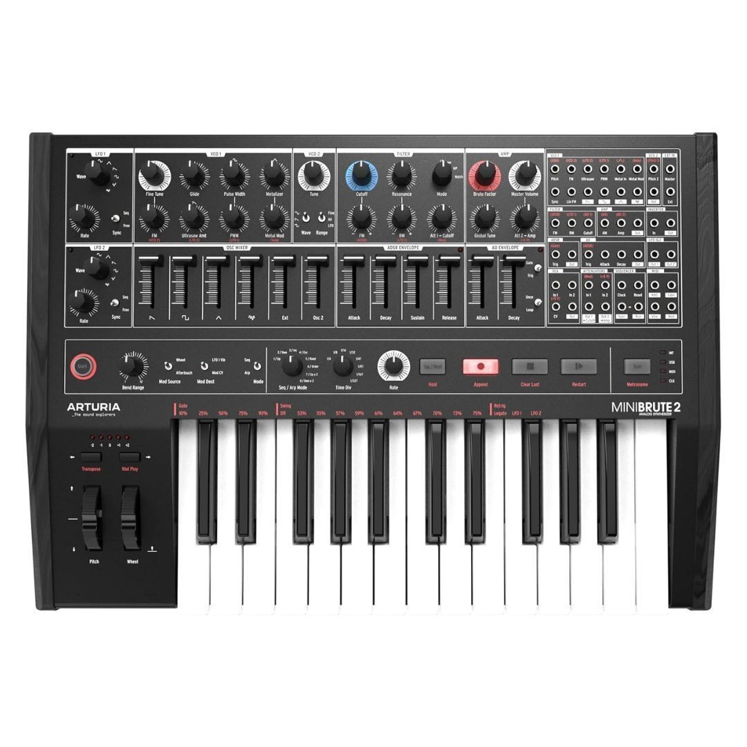 Arturia MiniBrute 2 Black Semi Modular Analog Synthesizer and Step Sequencer