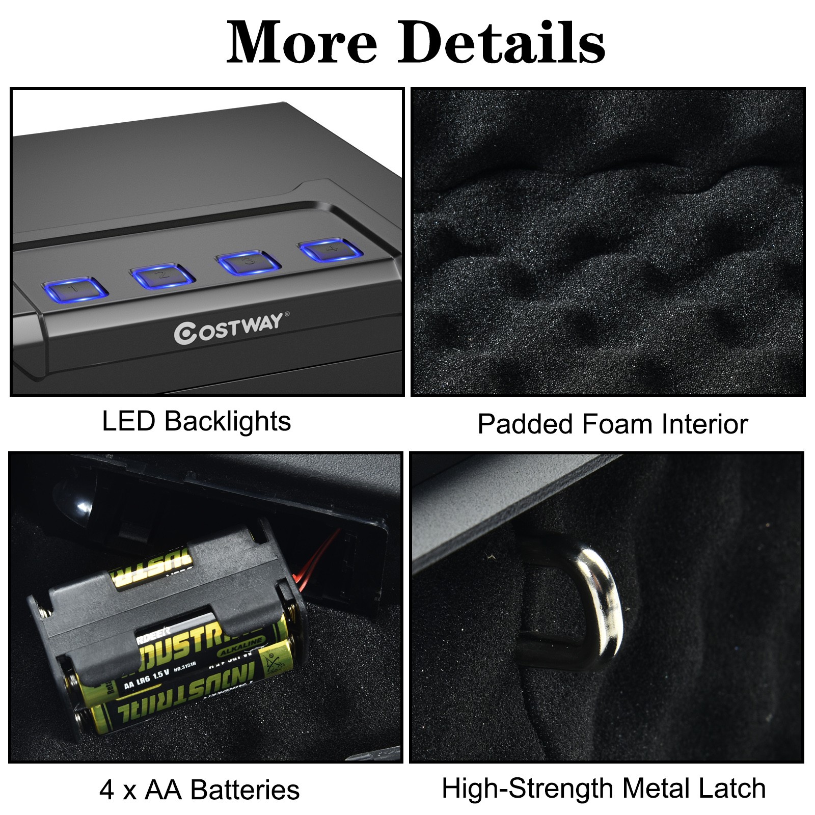 Costway Gun Security Safe Dual Firearm Safety Device Keypad Key Quick-Access