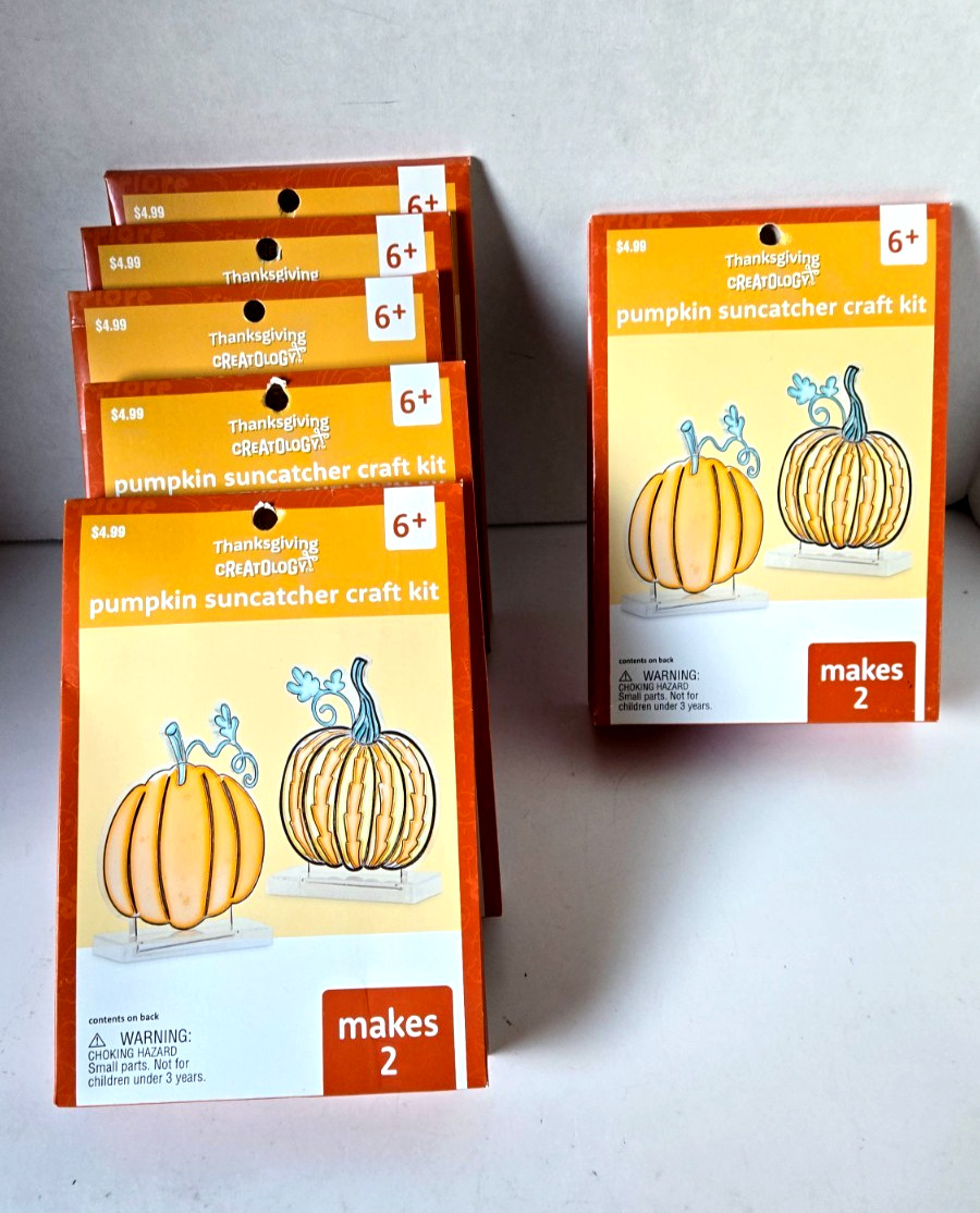 Lot of 6 Creatology Pumpkin Suncatcher Craft Kit Thanksgiving  Age 6+