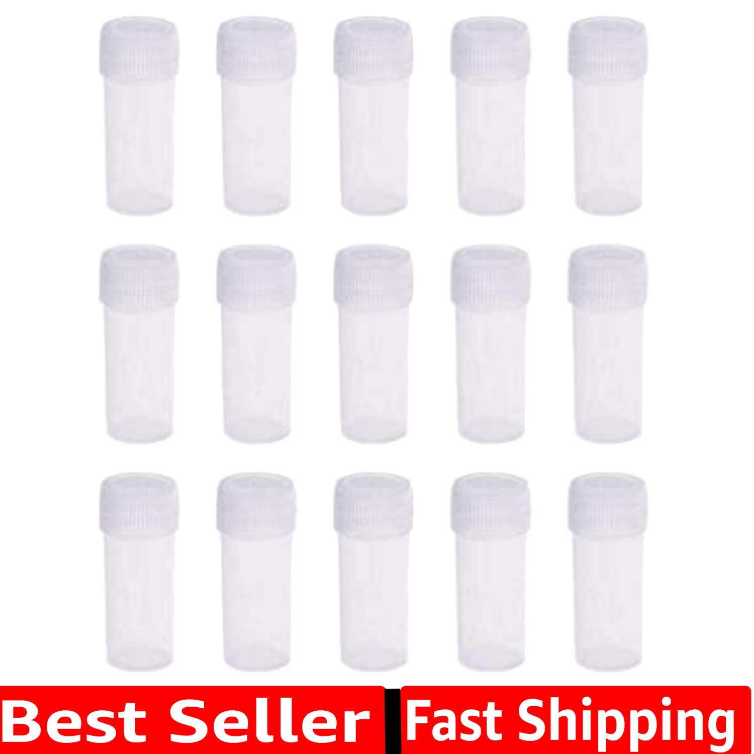 5ML Plastic Sample small Bottles Vial Storage with Lid Vial Storage Container...