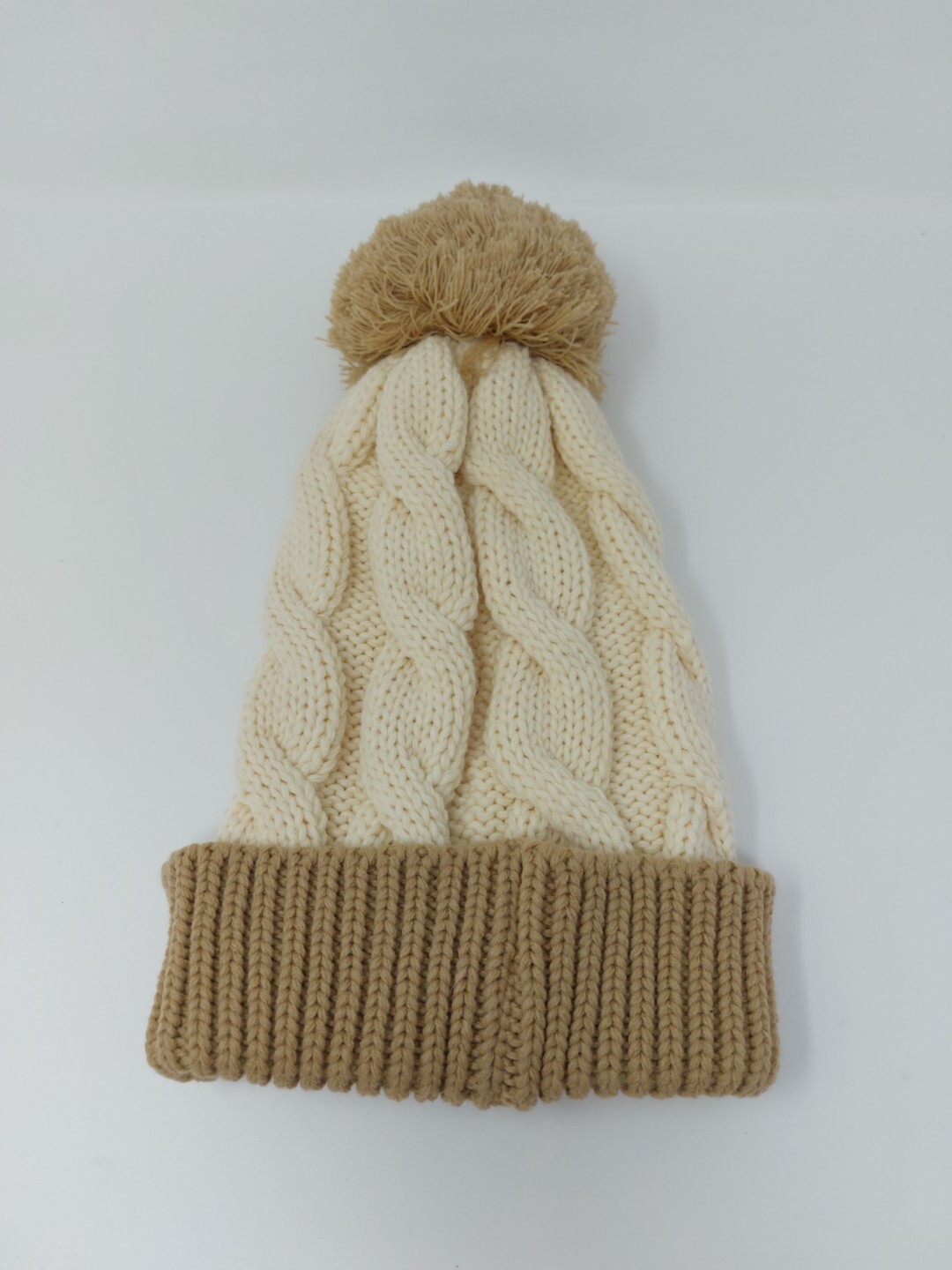 Lee Farms Chunky Twist Knit Beanie Hat Cap Pom-pom