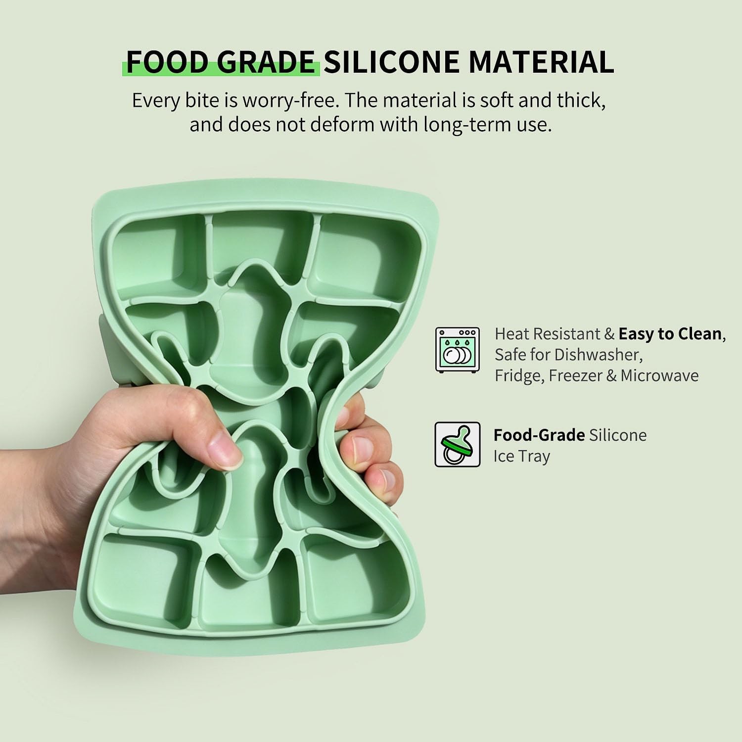 Silicone Ice Cube Trays with Lid, 1 Pack 15 Cubes with Removable Lid | Easy