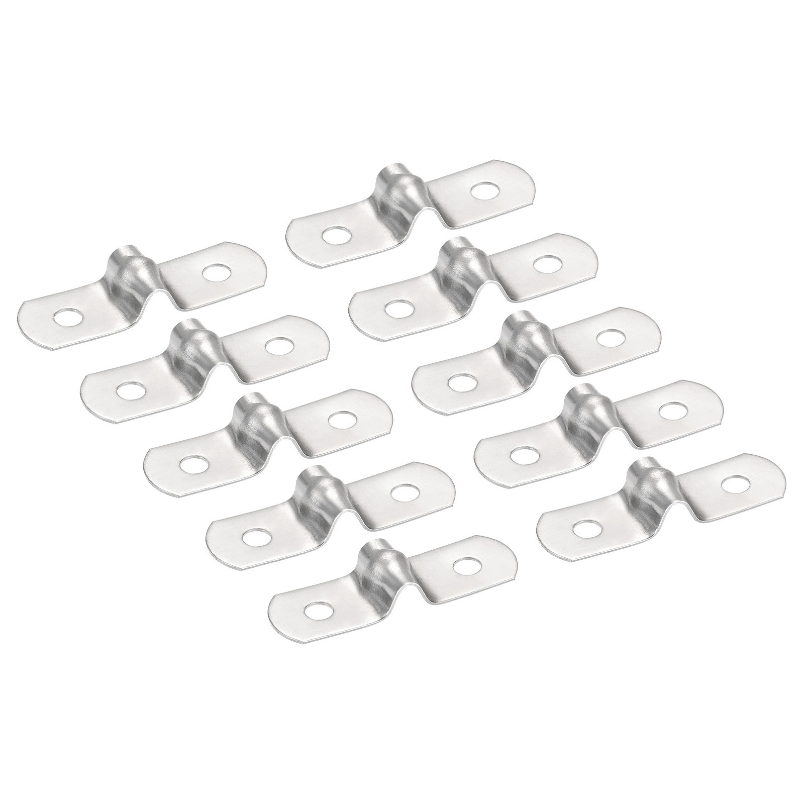 5mm Rigid Pipe Strap Clamp, 30 Pcs Stainless Steel Two Hole U-shape Tube Clip