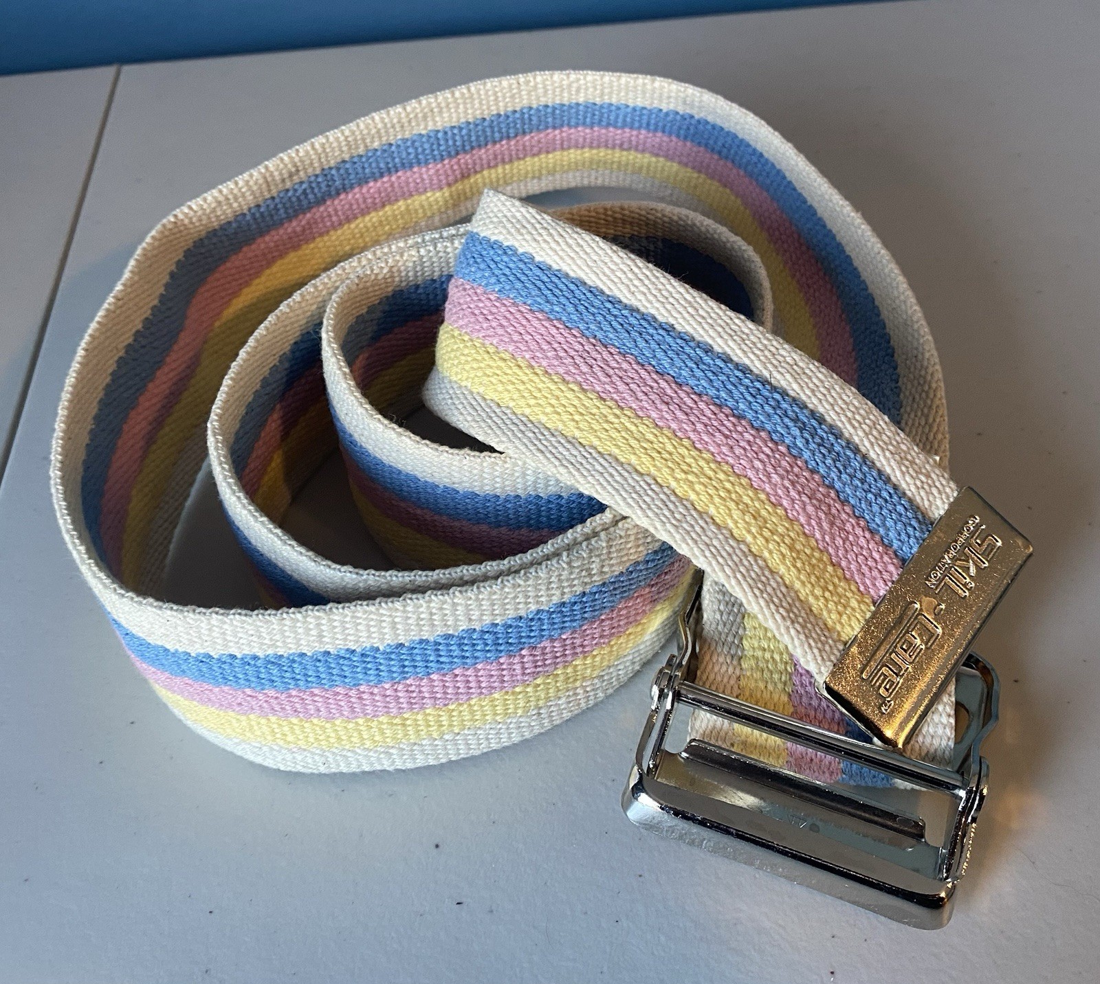 Vintage Skil-Care Cotton Gait Belt Pastel Colors 2" X 60"