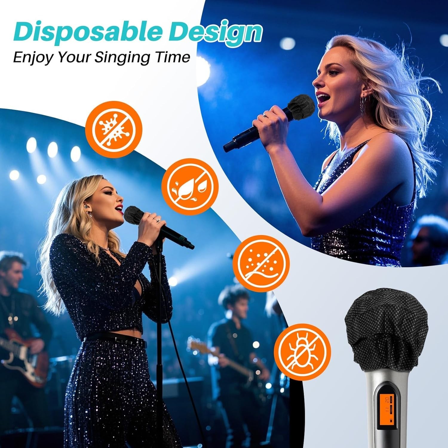 100PCS Microphone Cover - Mic Covers Disposable Odorless Non-Woven...