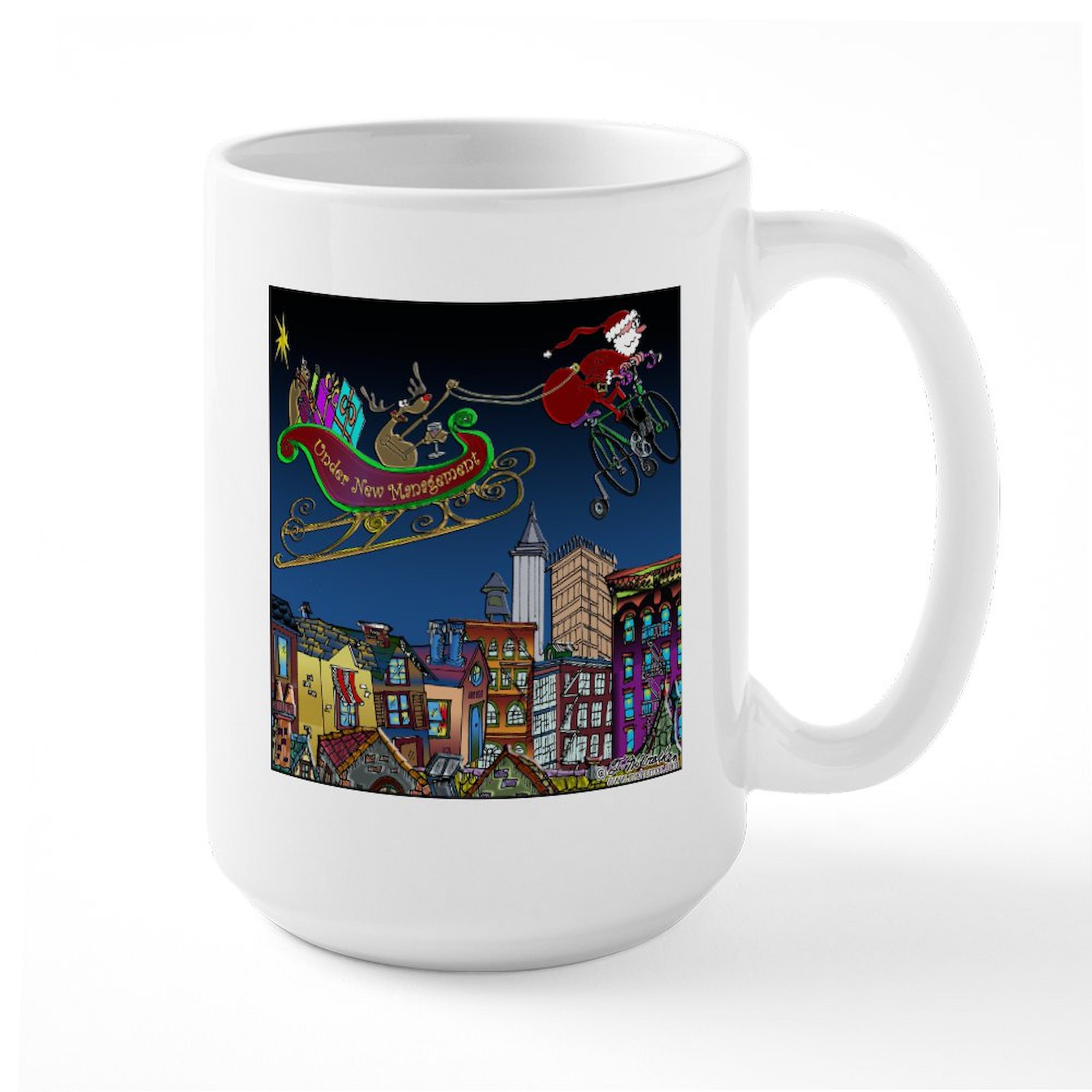 CafePress Santa Under New Management Large Mug (332296118)