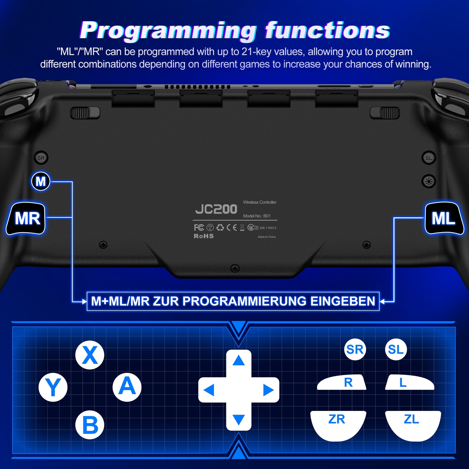 Wireless Joypad Controller,One-Piece Controller for for Nintendo Switch/OLED