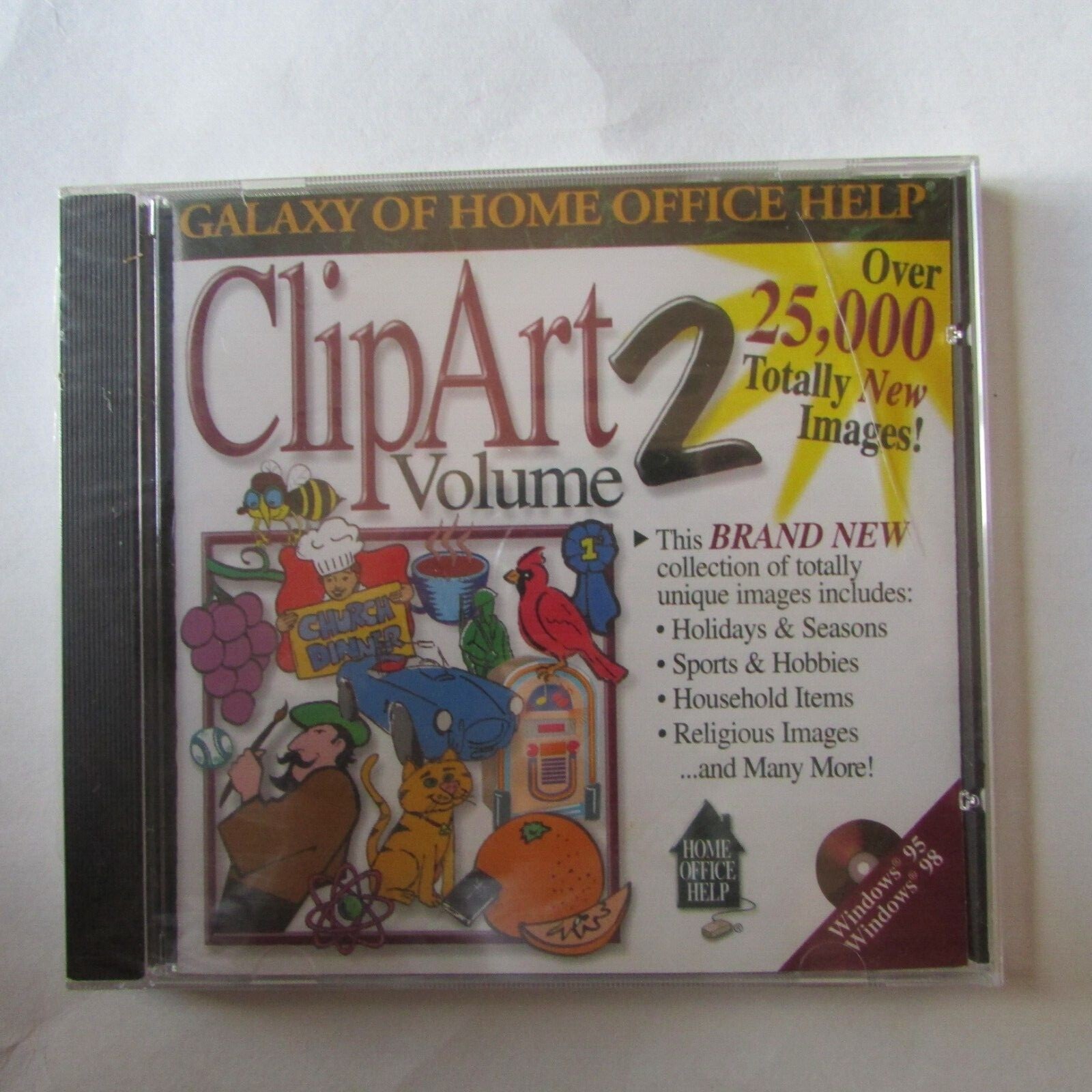 Clipart Volume 2 (CD-Rom, 1999, E Games) 25,000 Images PC Windows 95/98 NOS