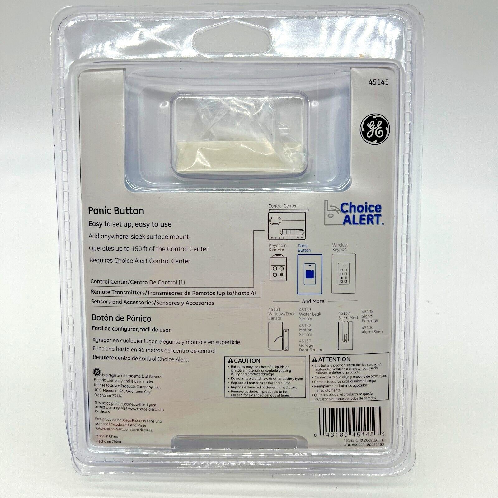 GE Choice Alert Wireless Alarm System Panic Button #45145