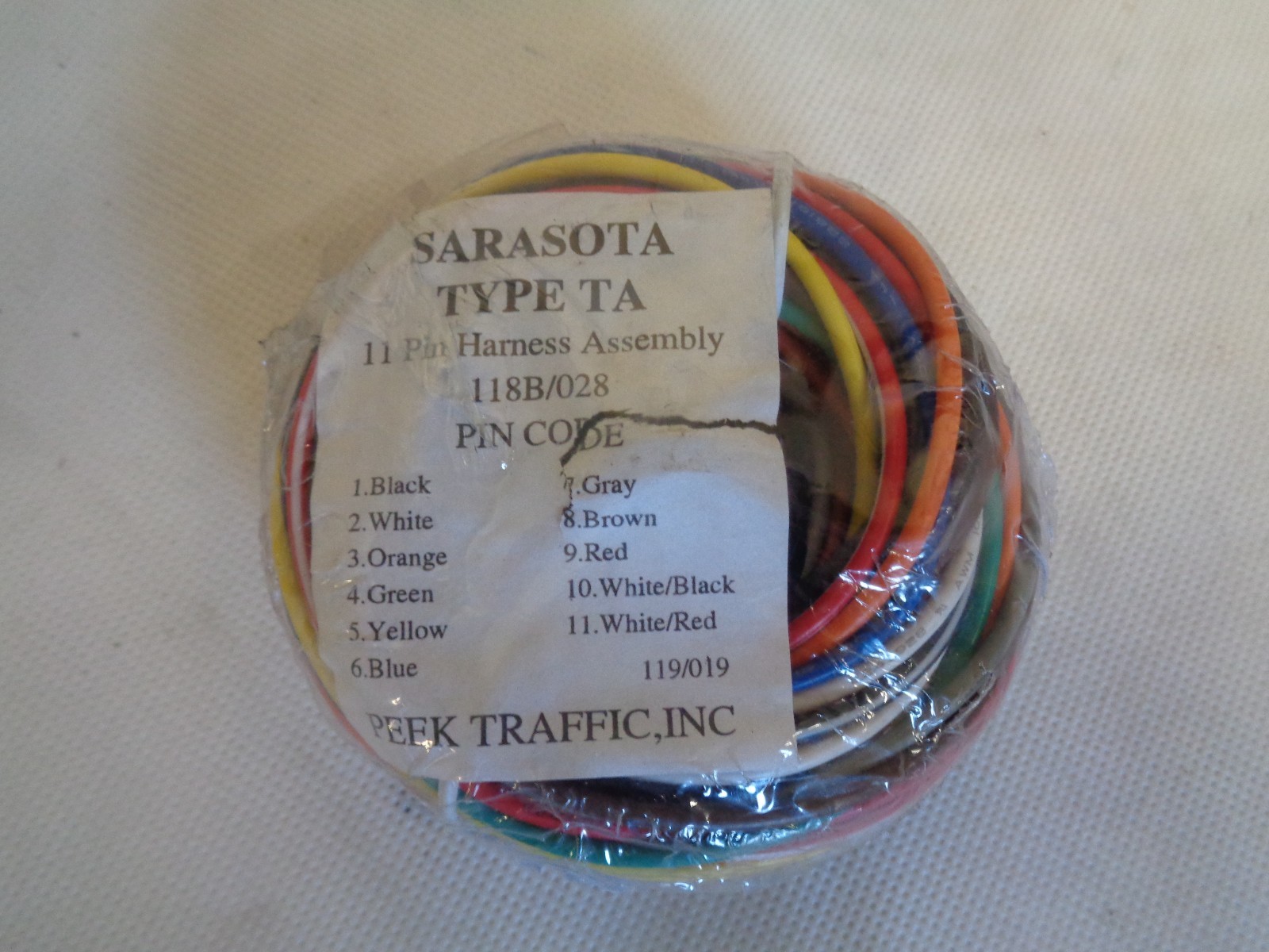 NEW SARASOTA TYPE TA 118B/028 11 PIN HARNESS ASSEMBLY