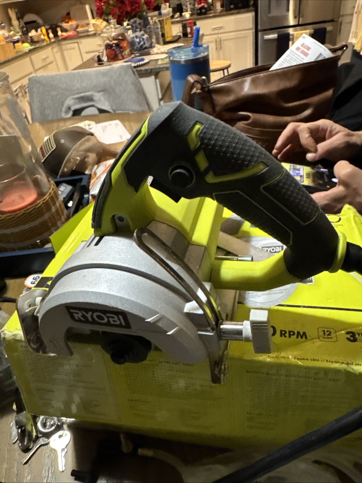 Ryobi TC401 4" Hand Held Tile Saw Corded Electric 12A 120V 13700RPM Wet/Dry
