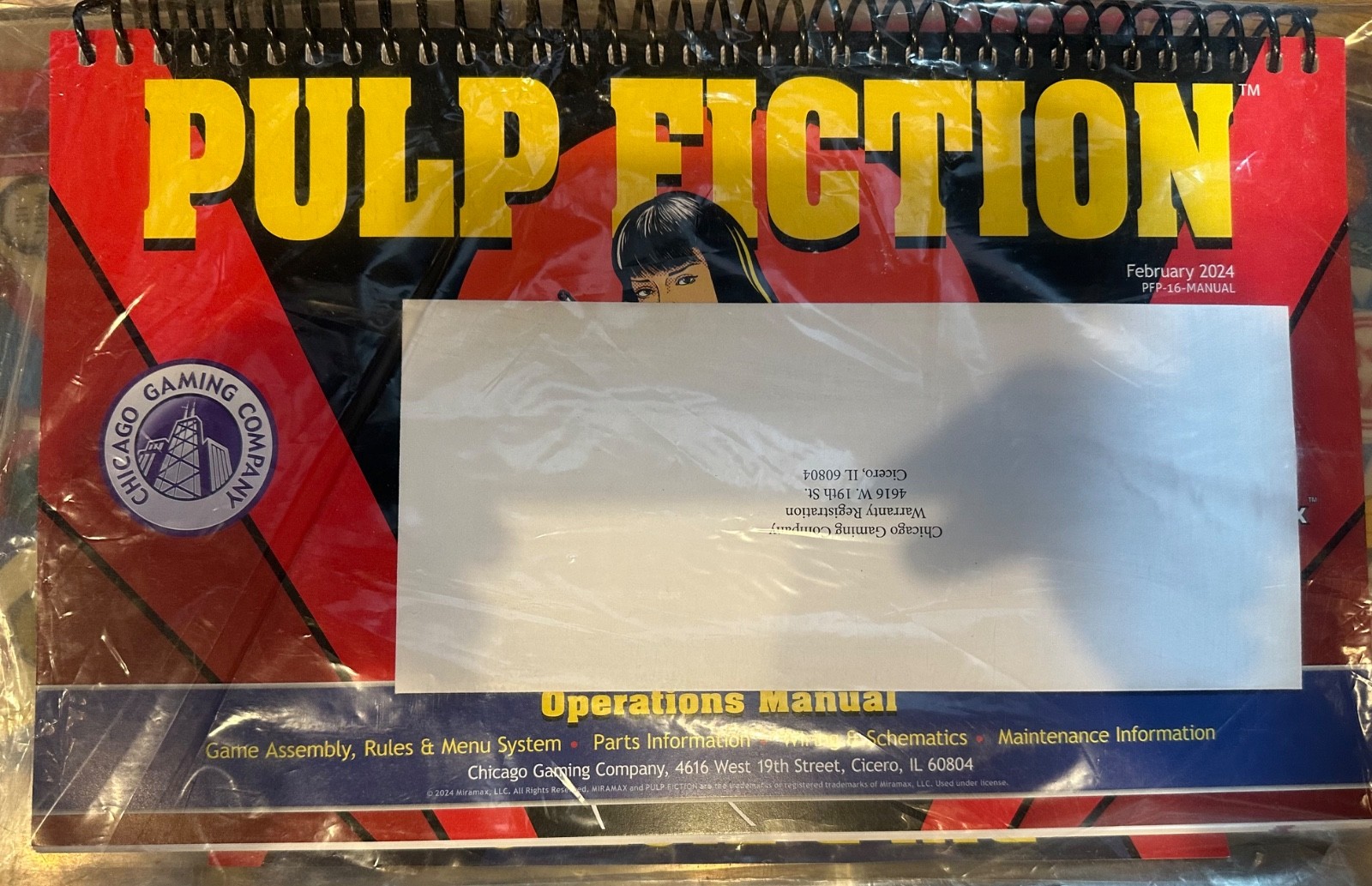 NEW - Pulp Fiction Pinball Machine Operations/Service/Repair/Wiring/Parts Manual