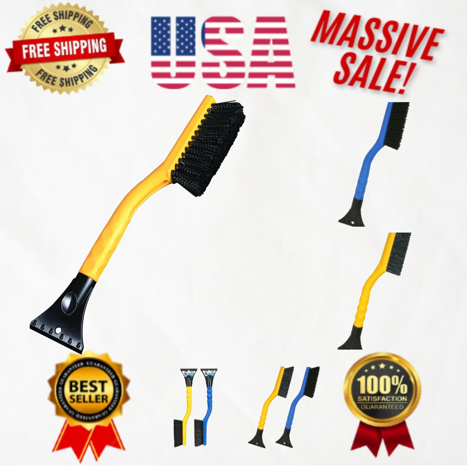Mallory 16" SnoWEEvel Snow Brush with Molded Handle - Your Winter Essential Tool
