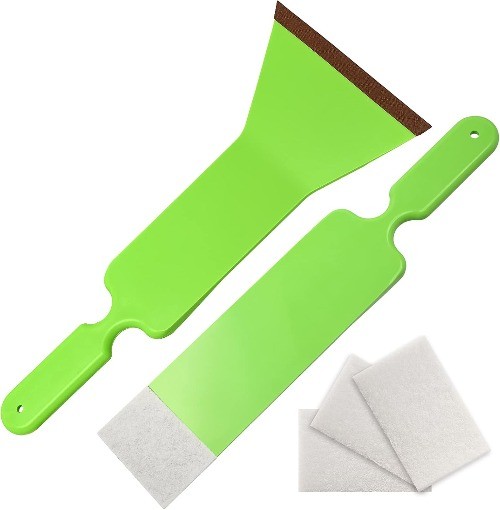 2 PCS Window Tint Tools Squeegee + Scrubber Paddle Squeegee, Long Color: Green
