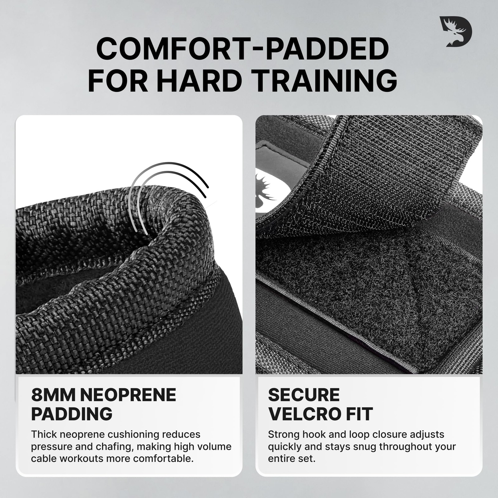 DMoose Ankle Strap for Cable Machine - One Size Fit with Pair, Black - Pair