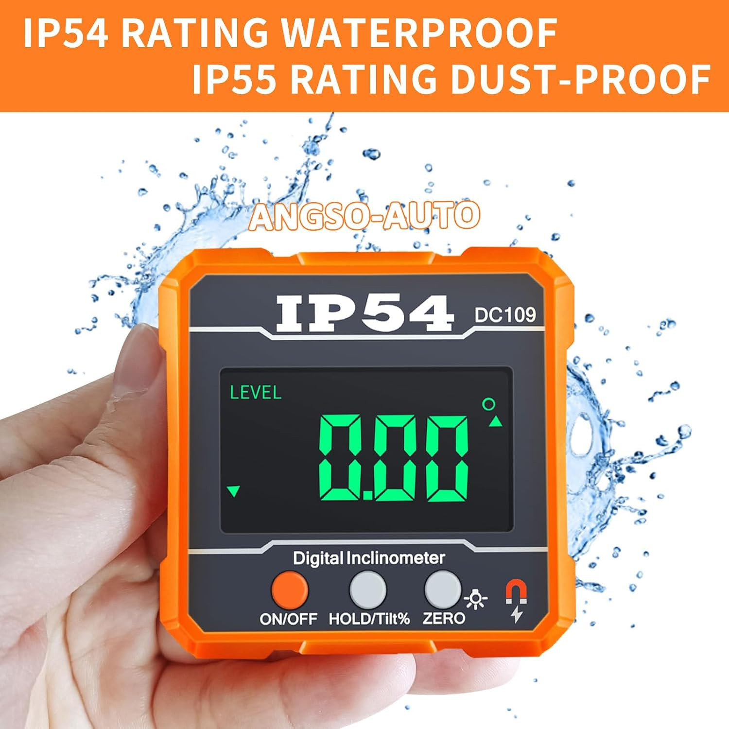 IP54 Digital Angle Gauge ADAS Calibration Tool, 4 X 90 Measuring Range | Backlit