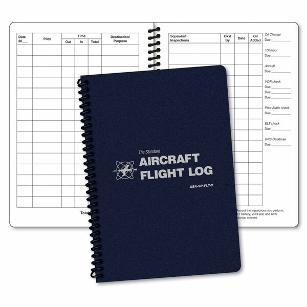 ASA Aircraft Flight Log | Softcover Aircraft Flight Logbook | ASA-SP-FLT-2