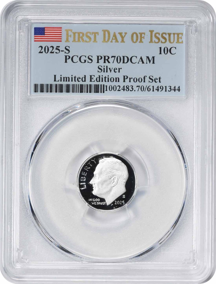2025-S Roosevelt Silver Dime Limited Edition Proof Set PR70DCAM FDOI PCGS