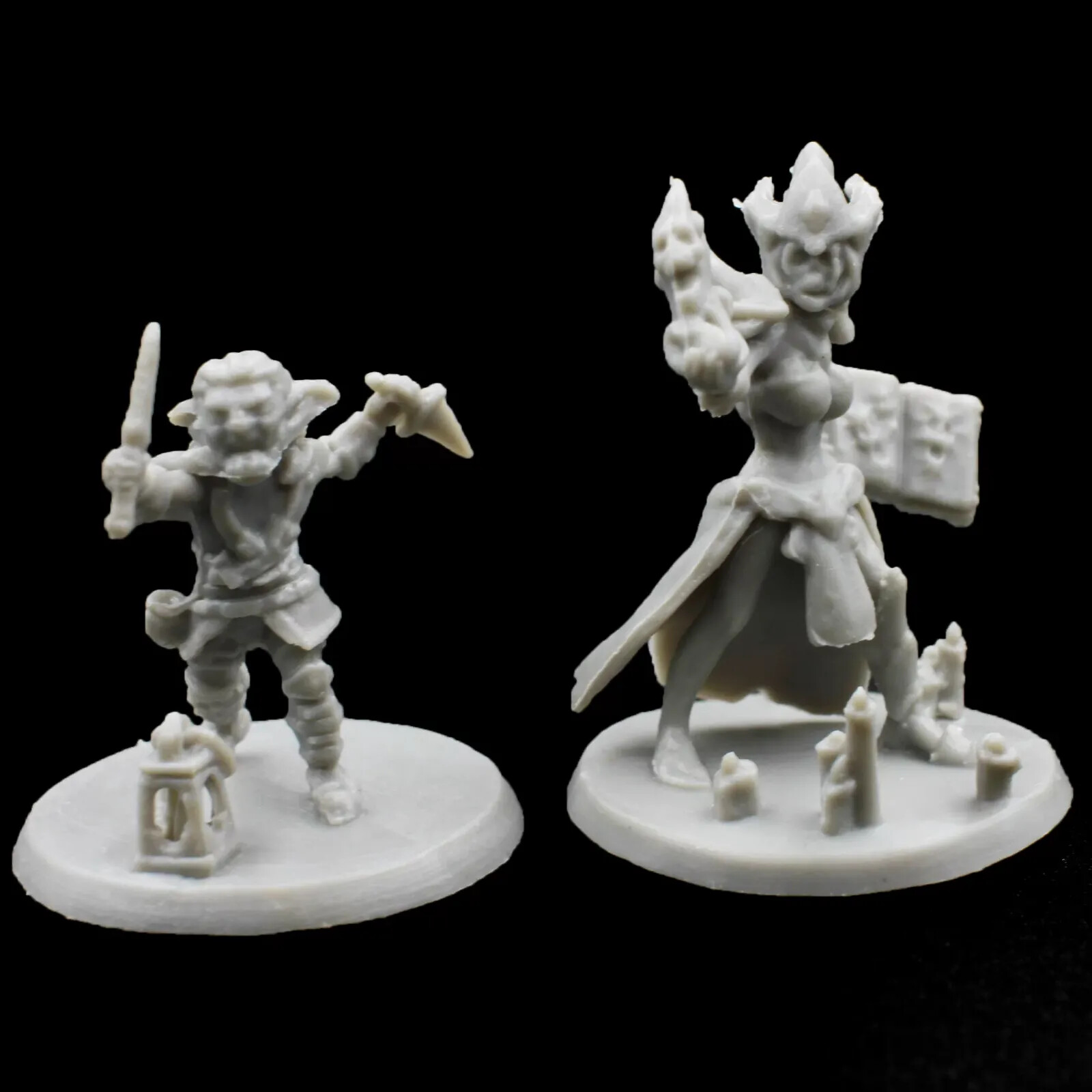 Gnome Rogue & Dark Elf Wizard Miniatures | 28mm Scale Hero Miniature Set 2