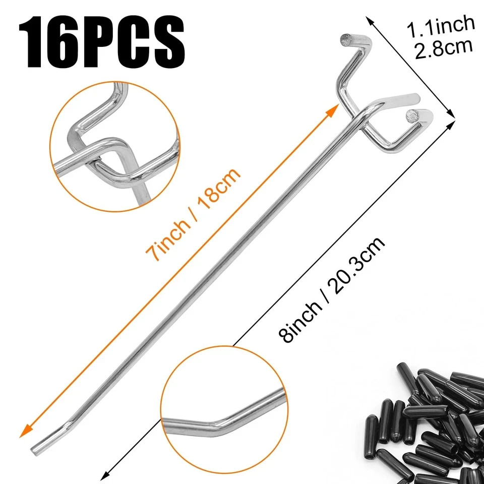 Pegboard Hooks Pegboard Accessories,8 inch,Pegboard Organizer Kit for Garage ...