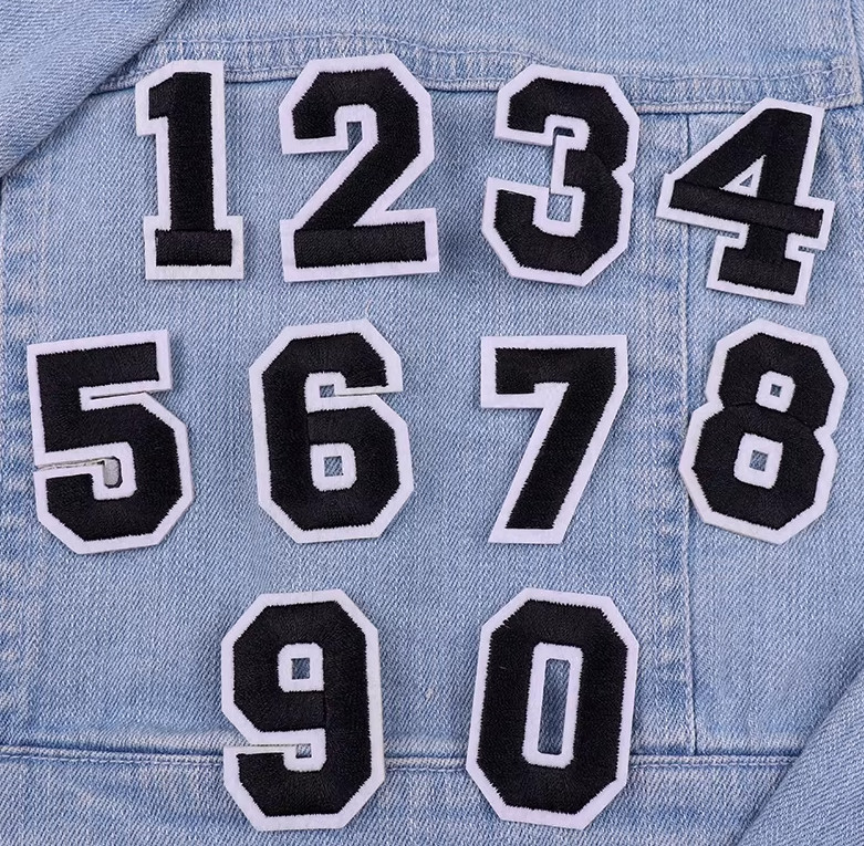 0-9 NUMBERS 2in Embroidered Iron-on Patches