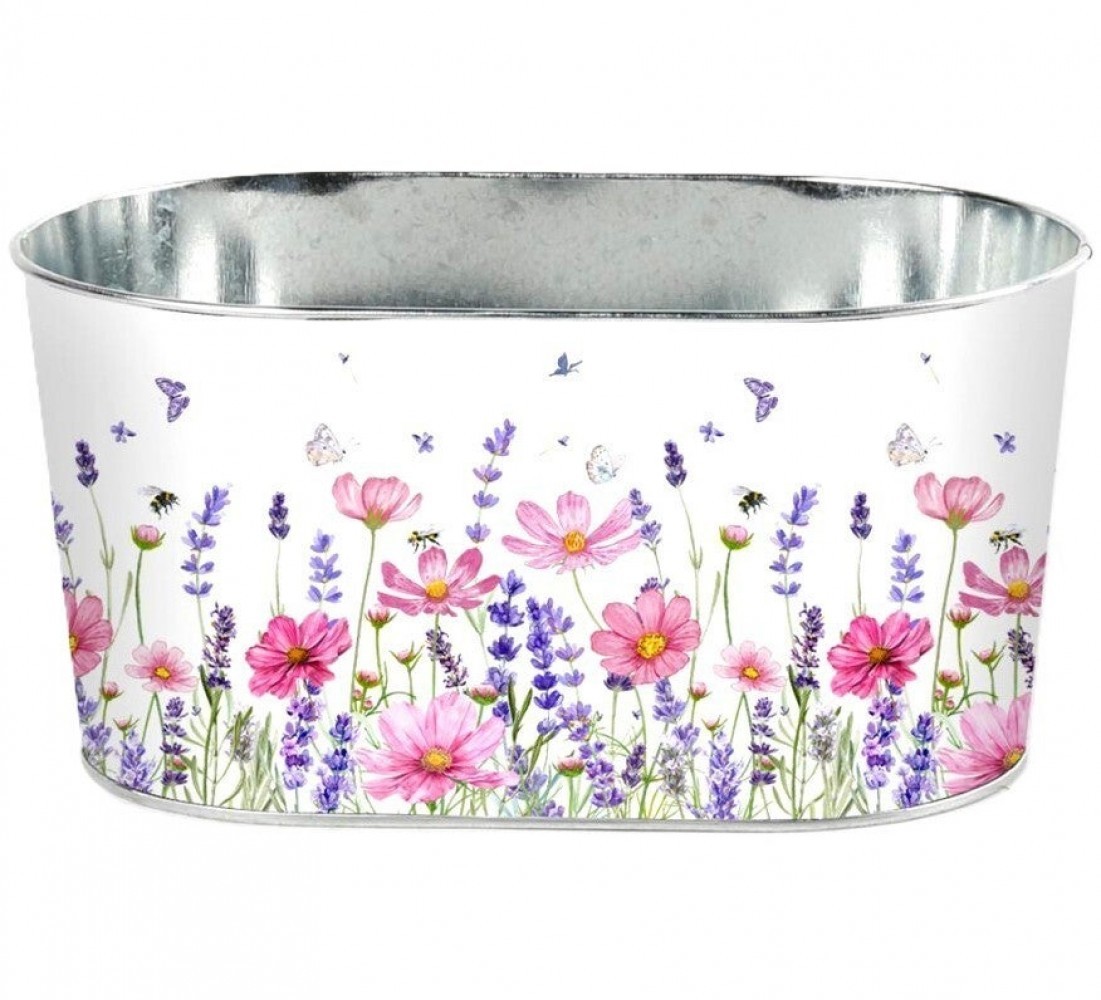 Whispers Of Spring Floral Printed Metal Bucket
