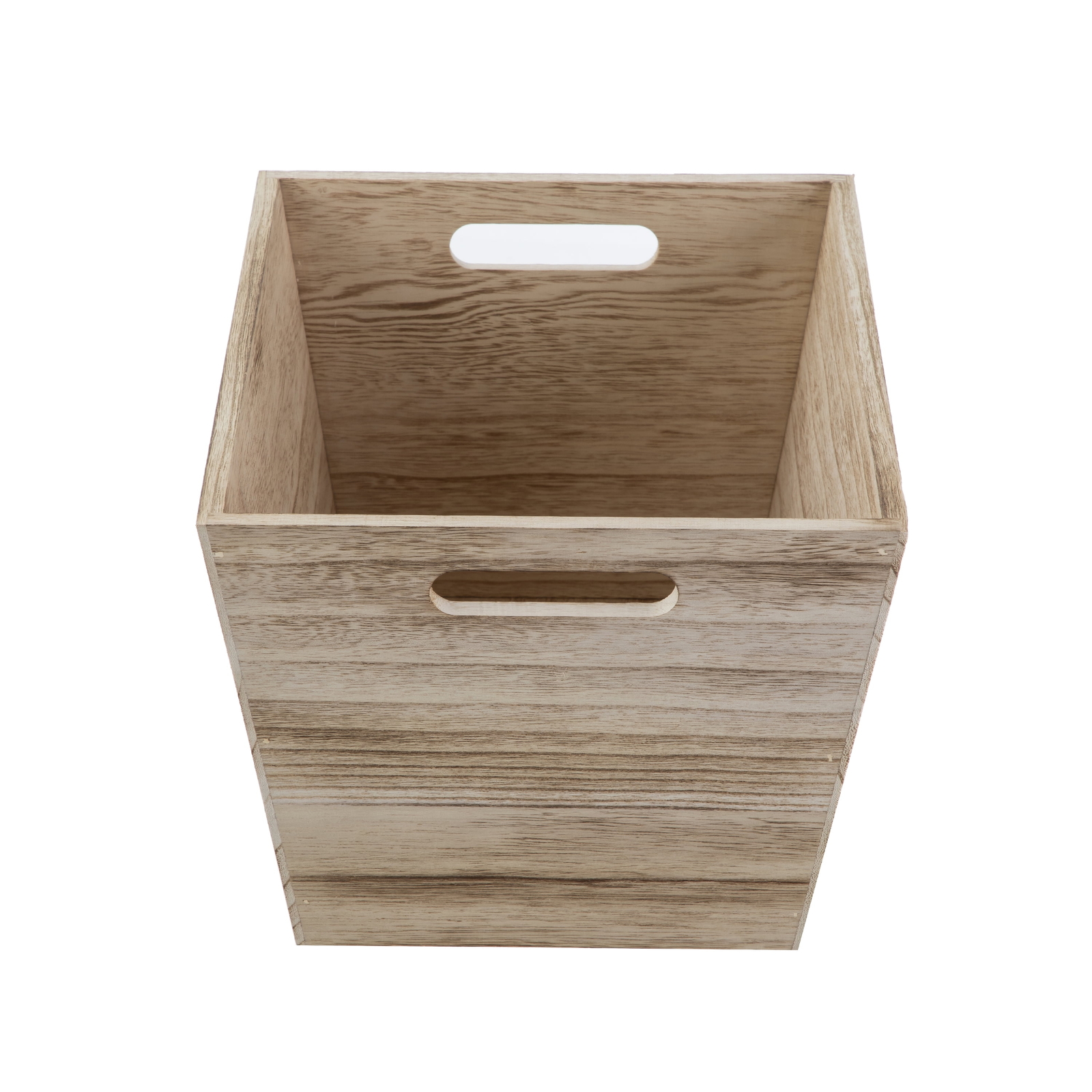 Medium Natural Wood Storage Bin, 2 Pack