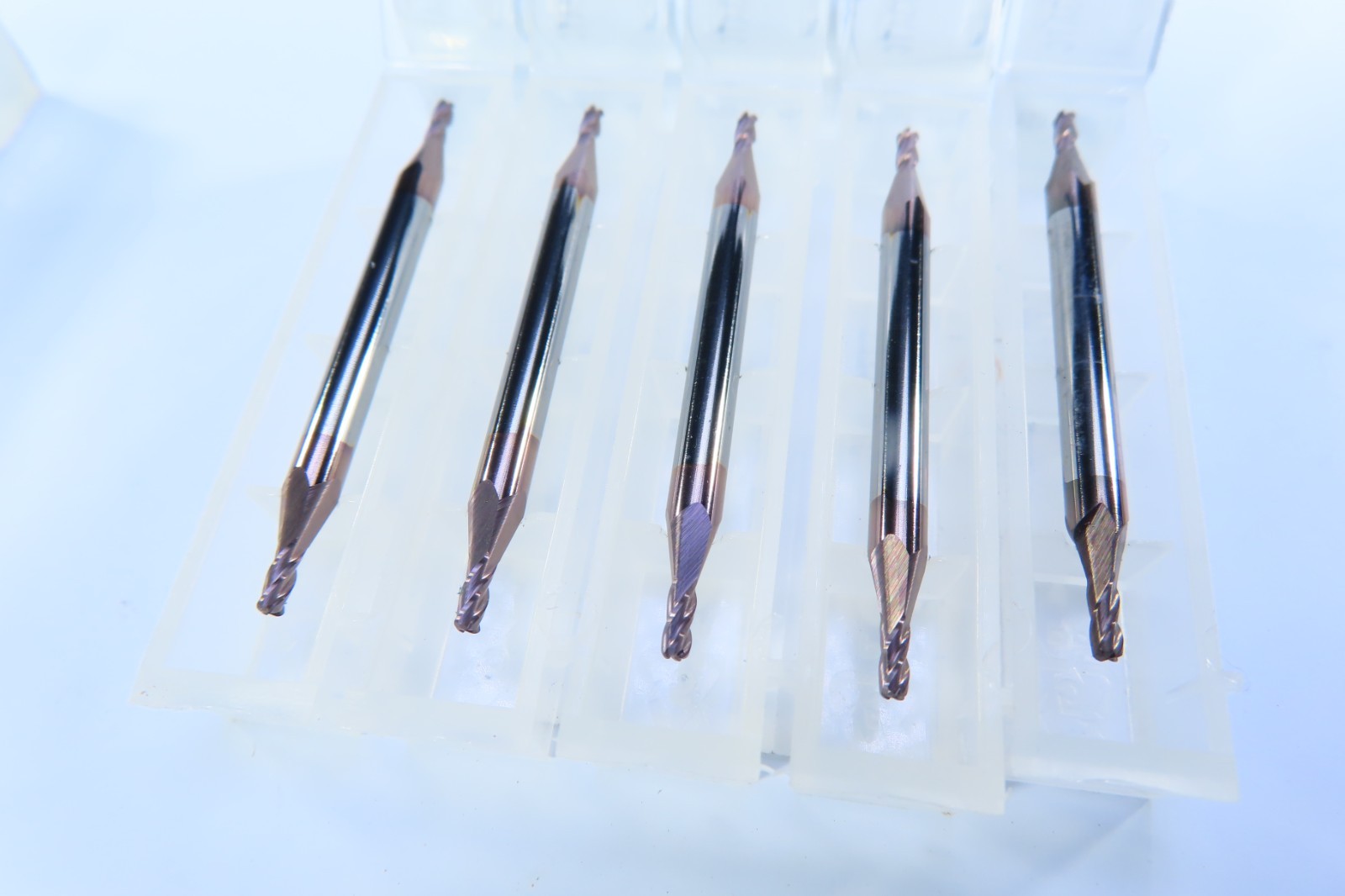 LOT ( 5 PCS ) NEW 1/16" SOLID TI-C COATED CARBIDE DOUBLE END MILLS CUTTER TOOLS