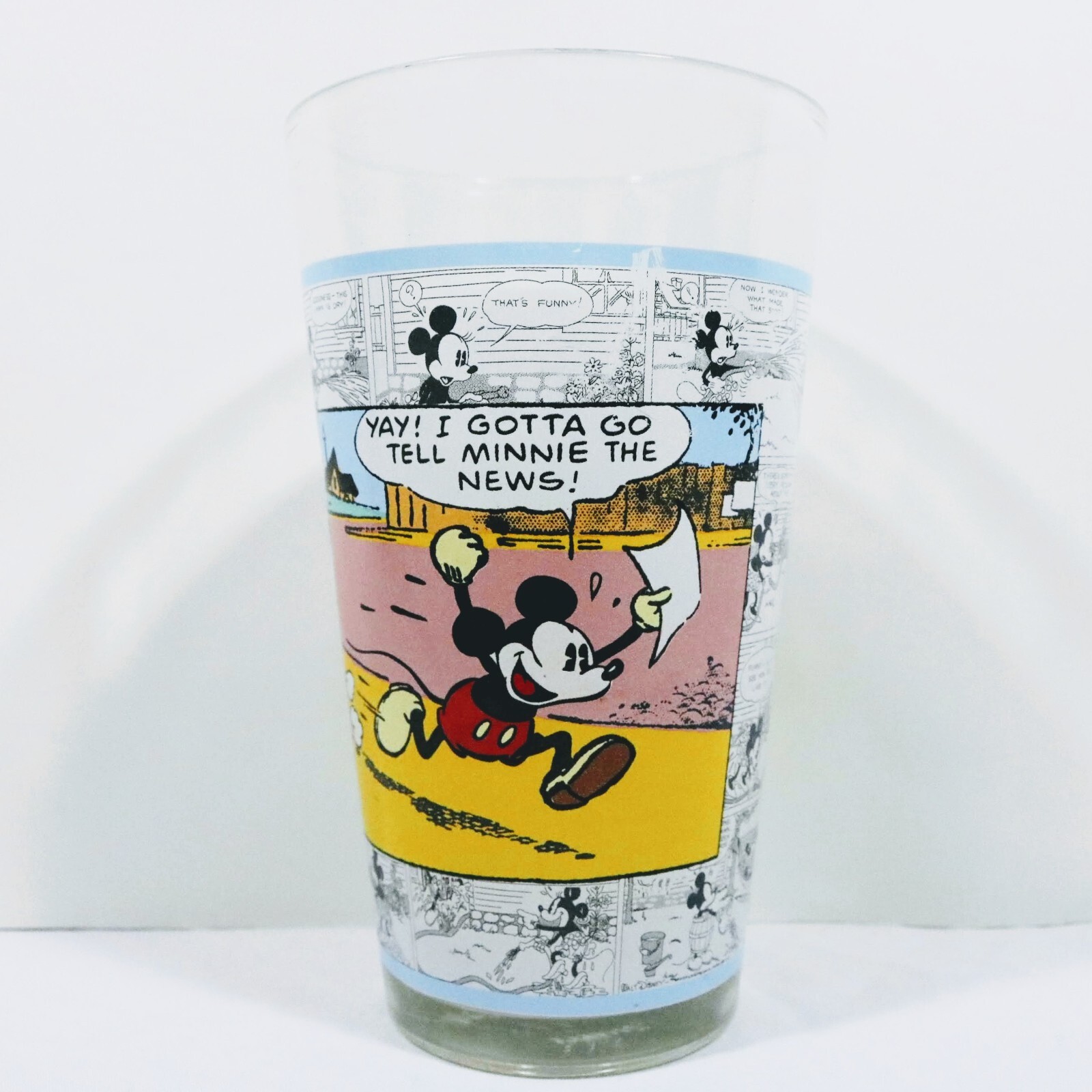 Vintage Glass Mickey Mouse Classic Comic Strips
