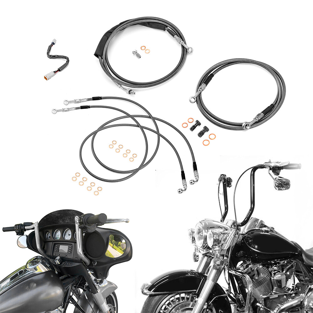 12"-14" Handlebar Brake Clutch TBW Cable for 2017-2020 For Harley FLHR FLHX ABS