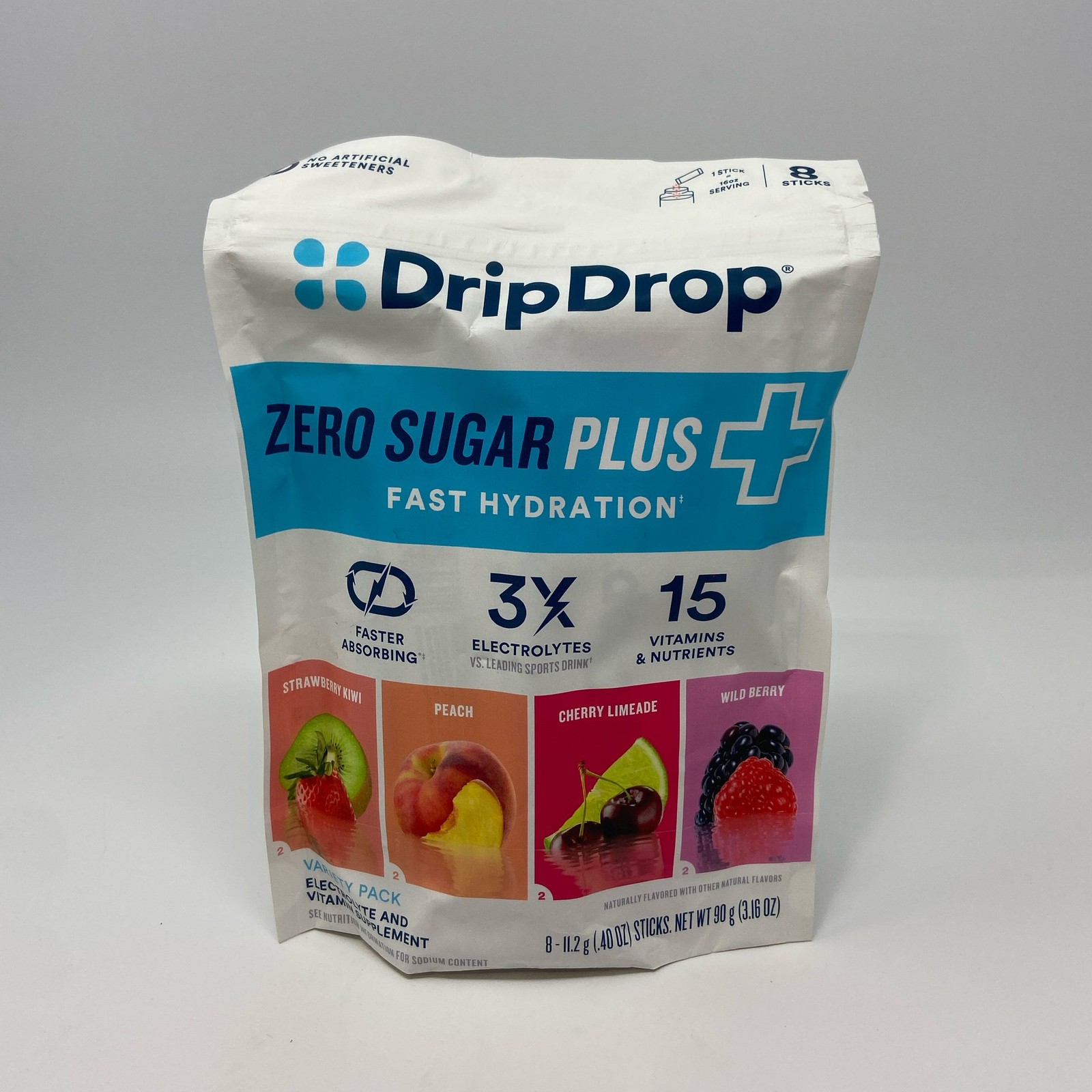 DripDrop Zero Sugar Plus 8ct Variety Hydration Pack 3.16 oz