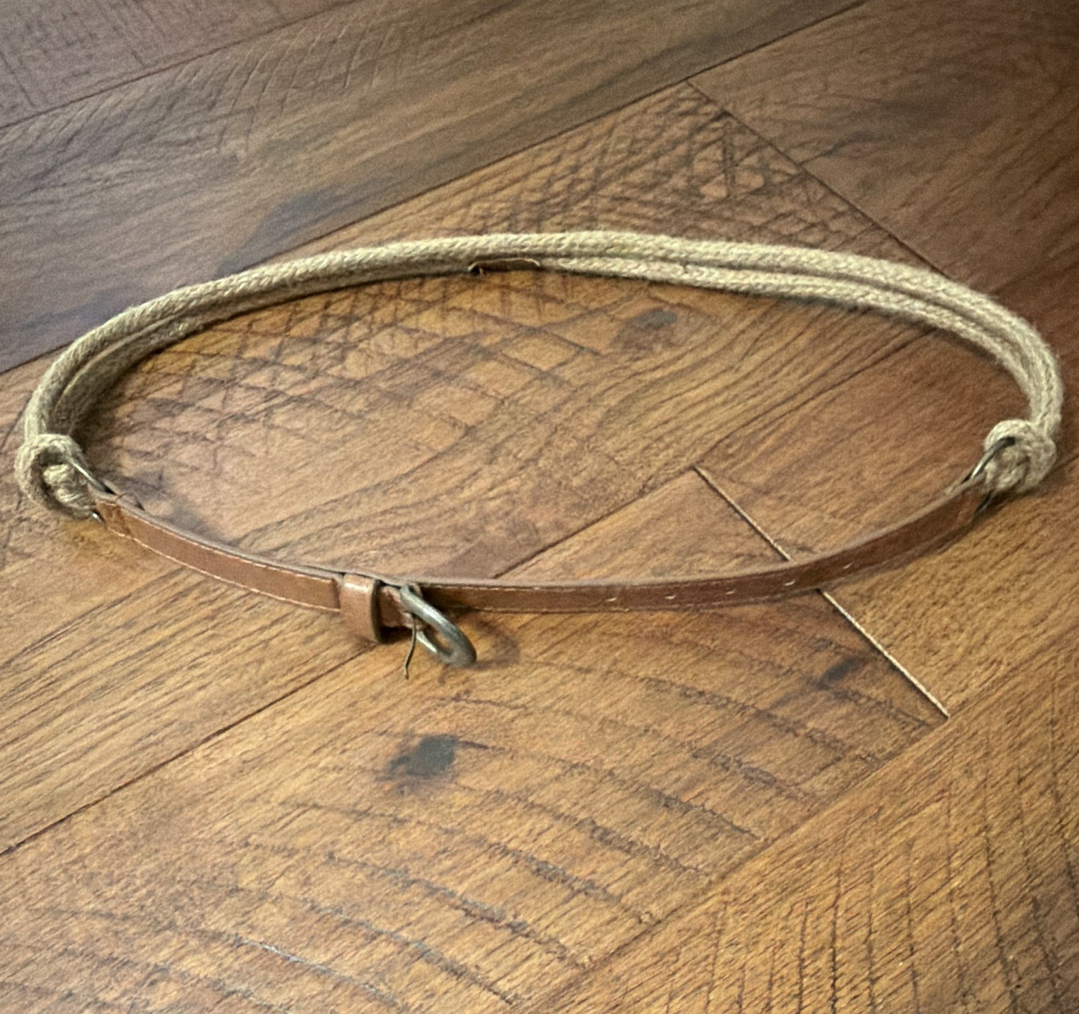 Leather and rope belt