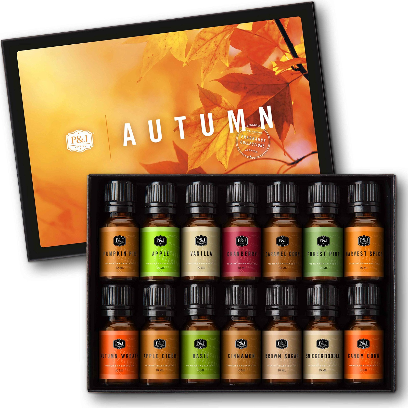 P&J Trading Fragrance Oil Autumn Set of 14 Fragrance Oils for Candle Making, ...