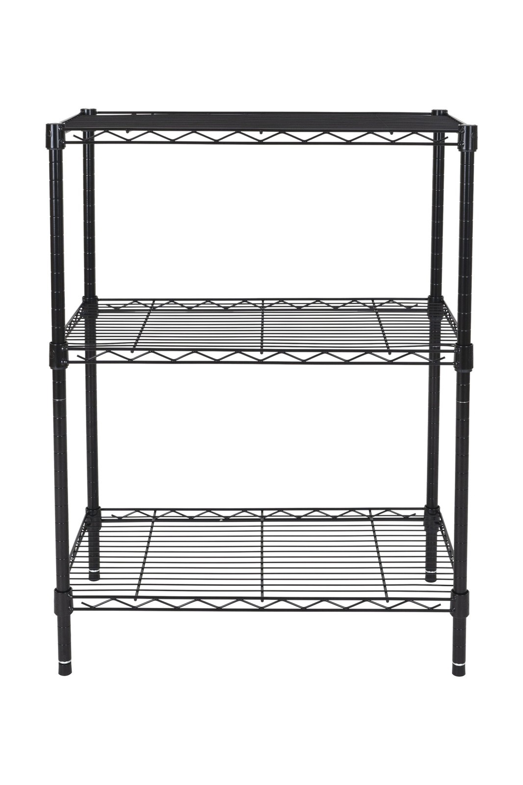 Multipurpose 3-Tier Wire Shelving Rack Black 750 lbs Capacity