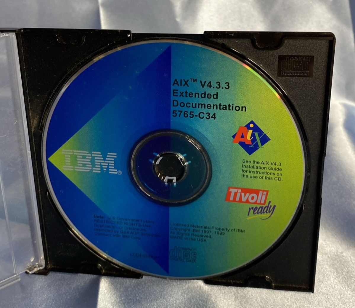 IBM AIX V4.3.3 Extended Documentation 5765-C34 TIVOLI RS/6000 CD-ROM  1997 1999