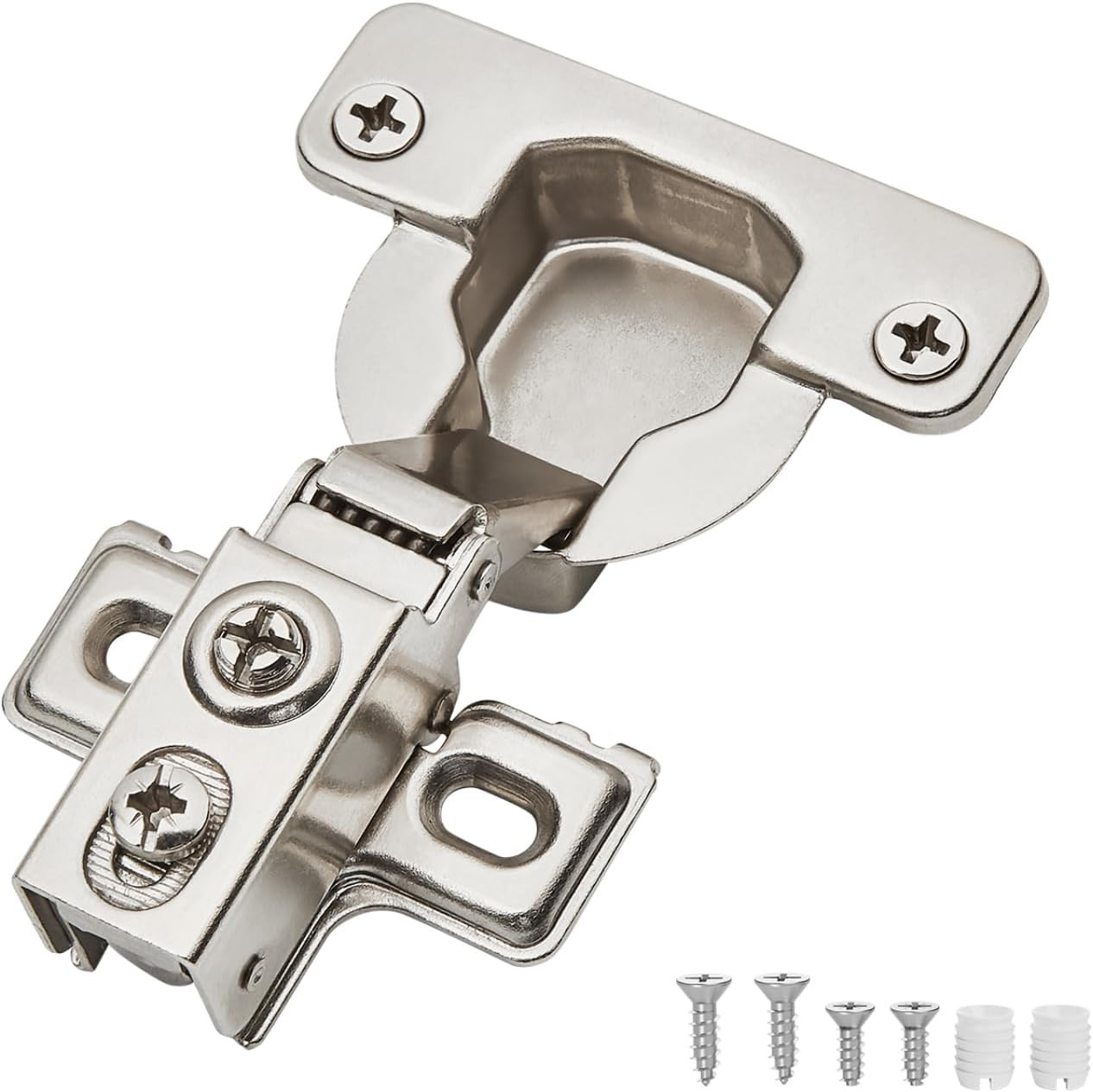 6 Pack Soft Close Cabinet Hinges 1-1/4" 40mm Cup 95° Concealed Face Frame