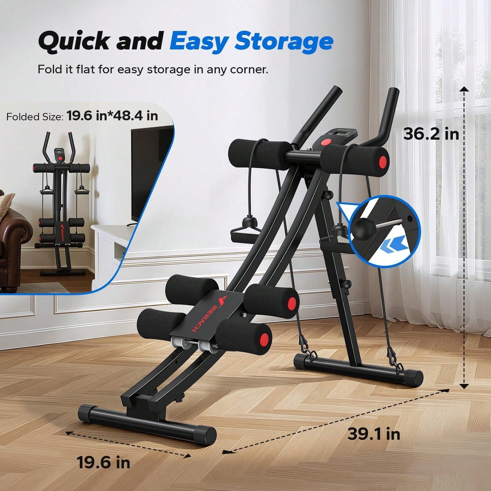 Arc Track Ab Machine Foldable Core Trainer Home Gym Abdominal Workout Equipment