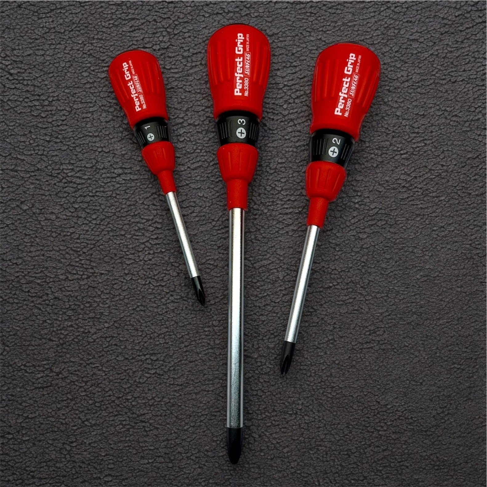 Sunflag 3380 3-pc Screwdriver set | Made in Japan | USA seller | Perfect Grip