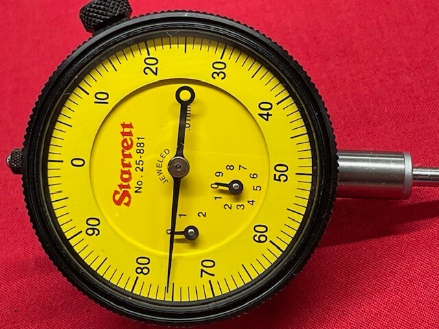 Starrett 25-881J Dial Indicator 0-25.0mm Range, 0-100 Continuous Dial IN STOCK