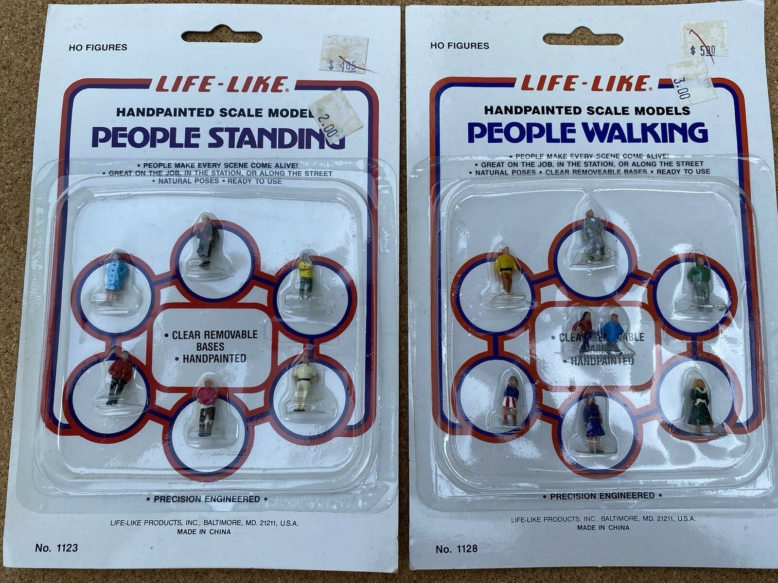 Life Like HO #1123 People Standing and #1128 People Walking - Handpainted