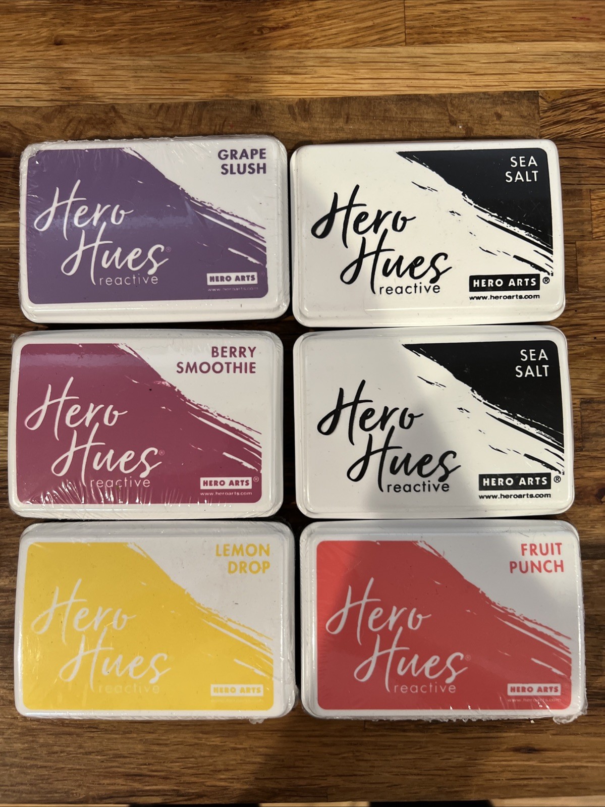 Hero Arts NEW Sealed Hero Hues Reactive Ink Pads 5 Colors Lot Of 6 Free Ship HU1