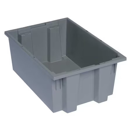 Quantum Storage Systems Snt200gy Stack & Nest Storage Container, 6 Gal, 19-1/2