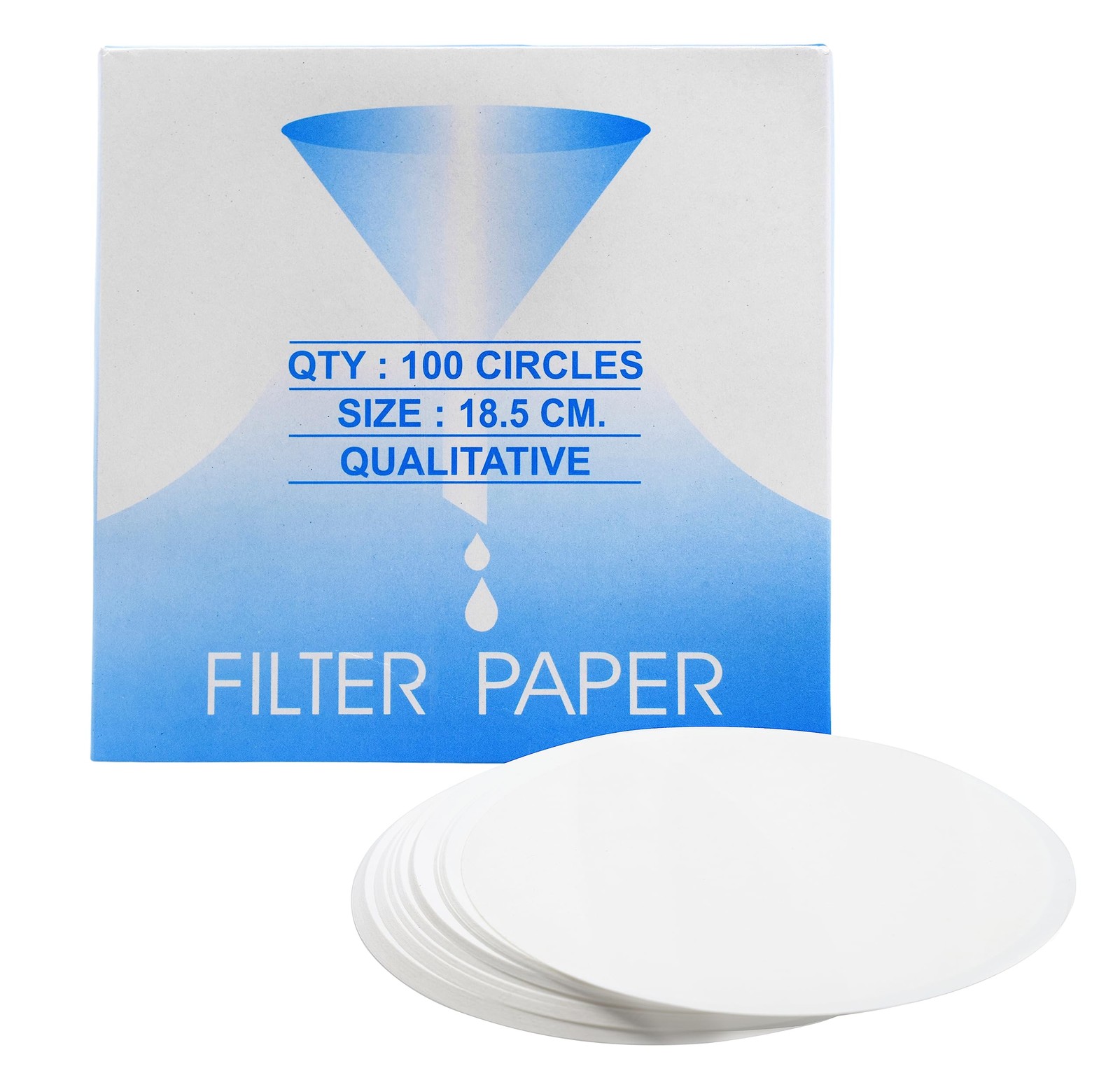 Premium Qualitative Filter Paper Laboratory Supply 18.5cm 100 PCS