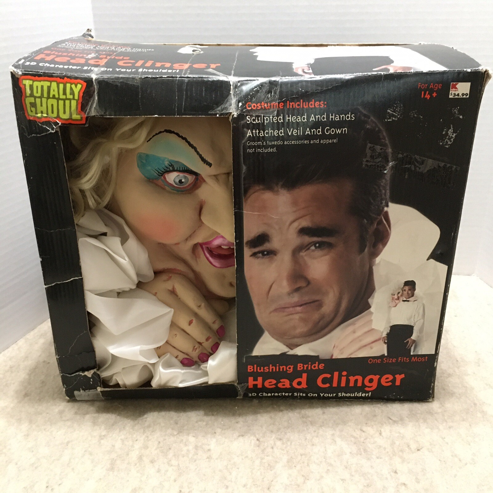 Totally Ghoul 90s Blushing Bride Head Clinger  3D Sculpted Head Halloween-K Mart
