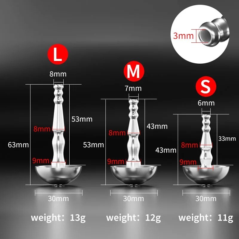 Stainless Steel Dilator Sounding Metal Urethral Stretching Penis Hollow Plug Men
