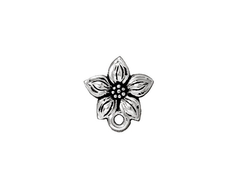 Star Jasmine Flower Post Earrings 12x13mm Antique Silver TierraCast Jewelry DIY