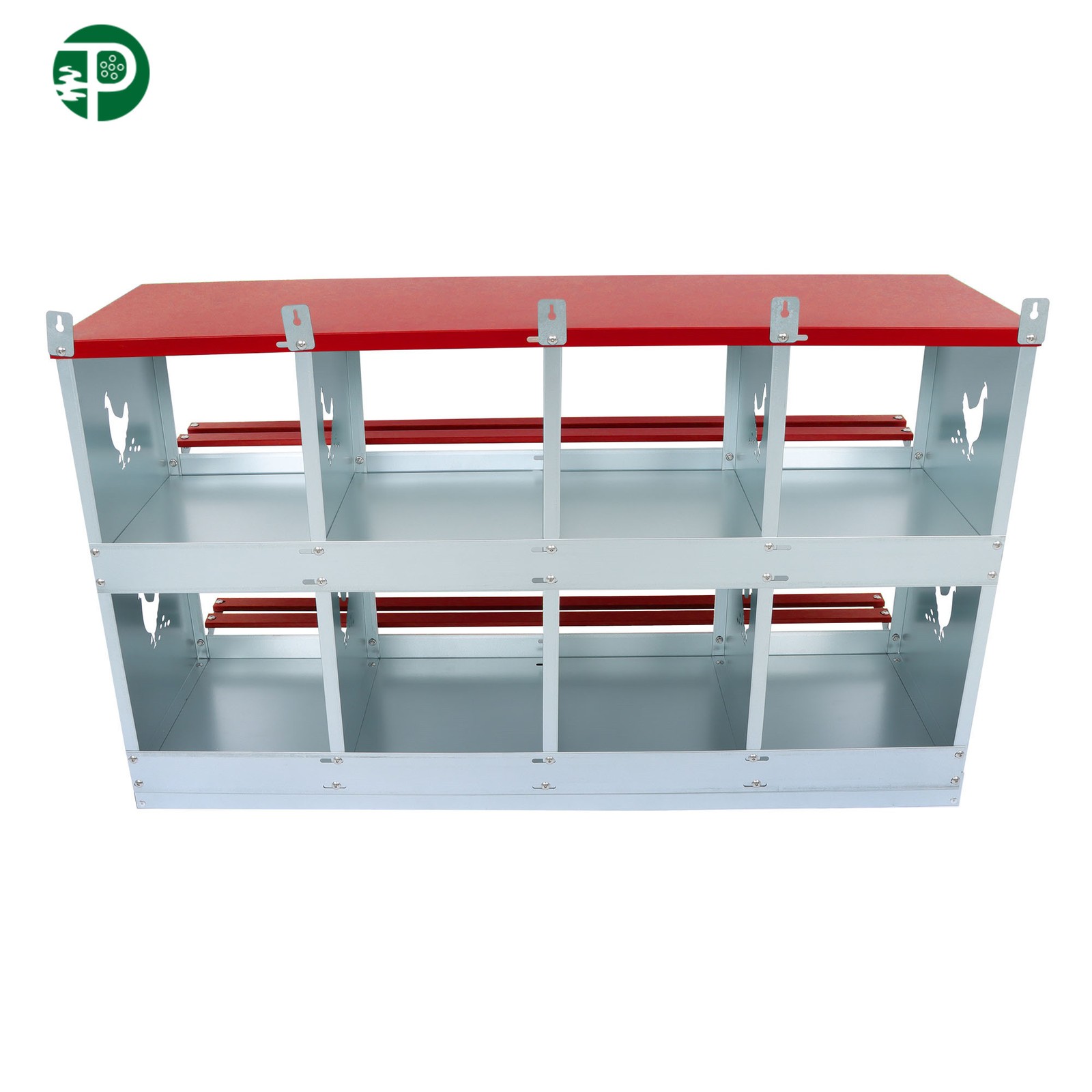 Metal Poultry Nest Box Wall Mount Easy Eggs Collection Large Vent 8-Compartment