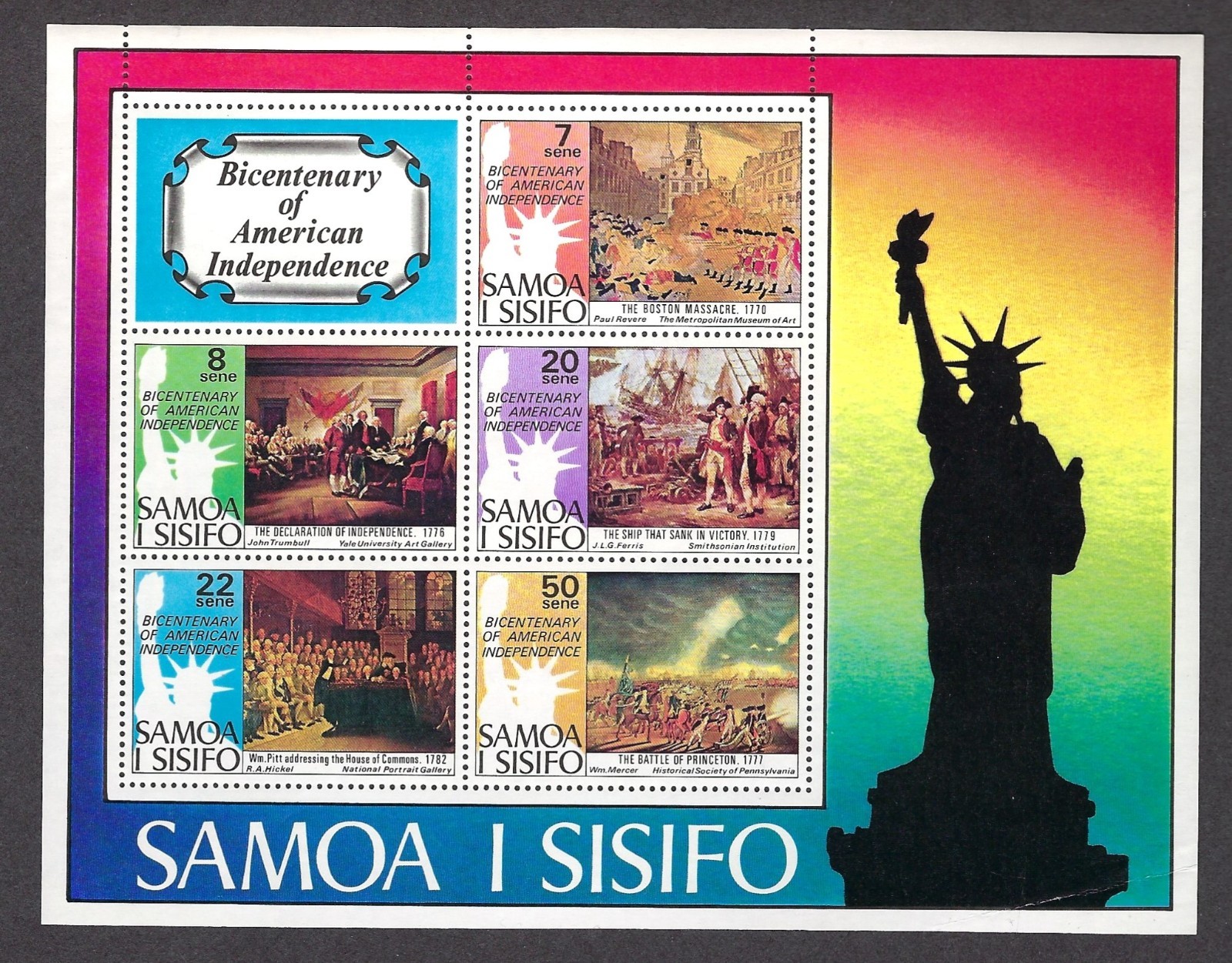 SAMOA #432a MINT, NH SOUVENIR SHEET